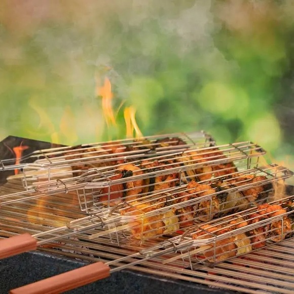 Hammer+Axe 4-Piece Kebab Basket, Non-Stick For Outdoor Grilling NWT - Picture 5 of 11